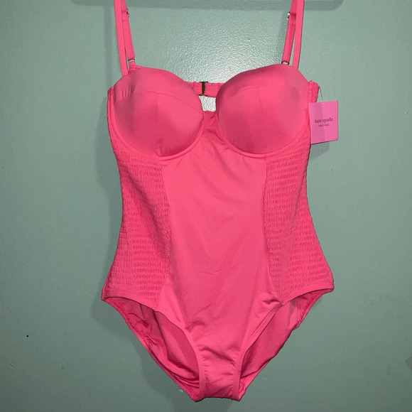 kate spade new york Women's Smocked Underwire One-Piece Swimsuit XL NWT - Picture 11 of 11